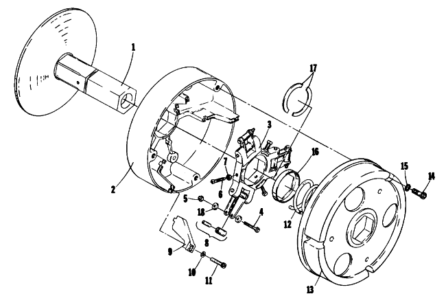 Parts Diagram for Arctic Cat 1976 EL TIGRE 500 SNOWMOBILE DRIVE CLUTCH