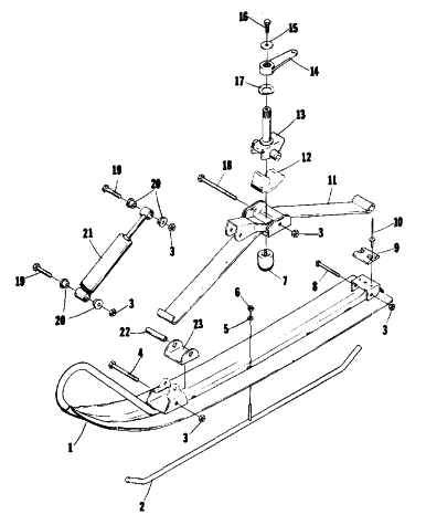 Parts Diagram for Arctic Cat 1976 ARCTIC Z 440 SNOWMOBILE SKI