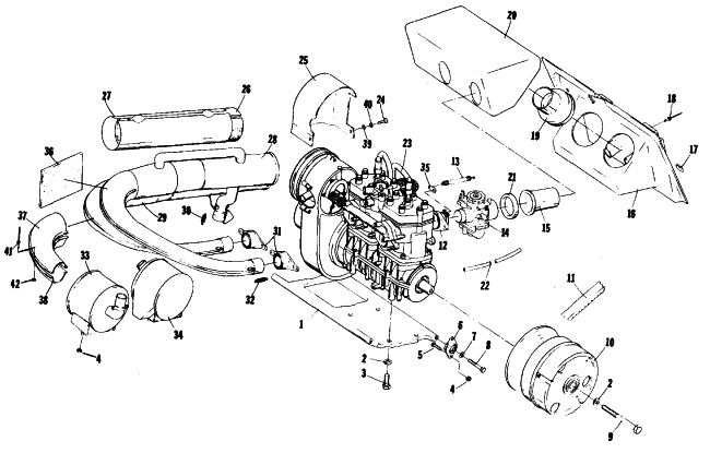 Parts Diagram for Arctic Cat 1976 ARCTIC Z 440 SNOWMOBILE ENGINE AND RELATED PARTS