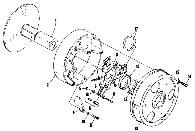 Parts Diagram for Arctic Cat 1976 ARCTIC Z 440 SNOWMOBILE DRIVE CLUTCH