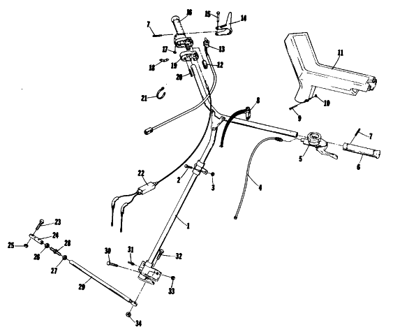 Parts Diagram for Arctic Cat 1976 ARCTIC Z 250 SNOWMOBILE STEERING