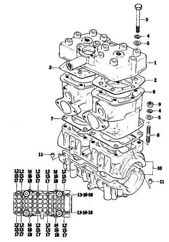 Parts Diagram for Arctic Cat 1976 ARCTIC Z 440 SNOWMOBILE CRANKCASE AND CYLINDER