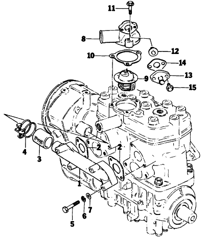 Parts Diagram for Arctic Cat 1976 ARCTIC Z 440 SNOWMOBILE WATER INTAKE MANIFOLD