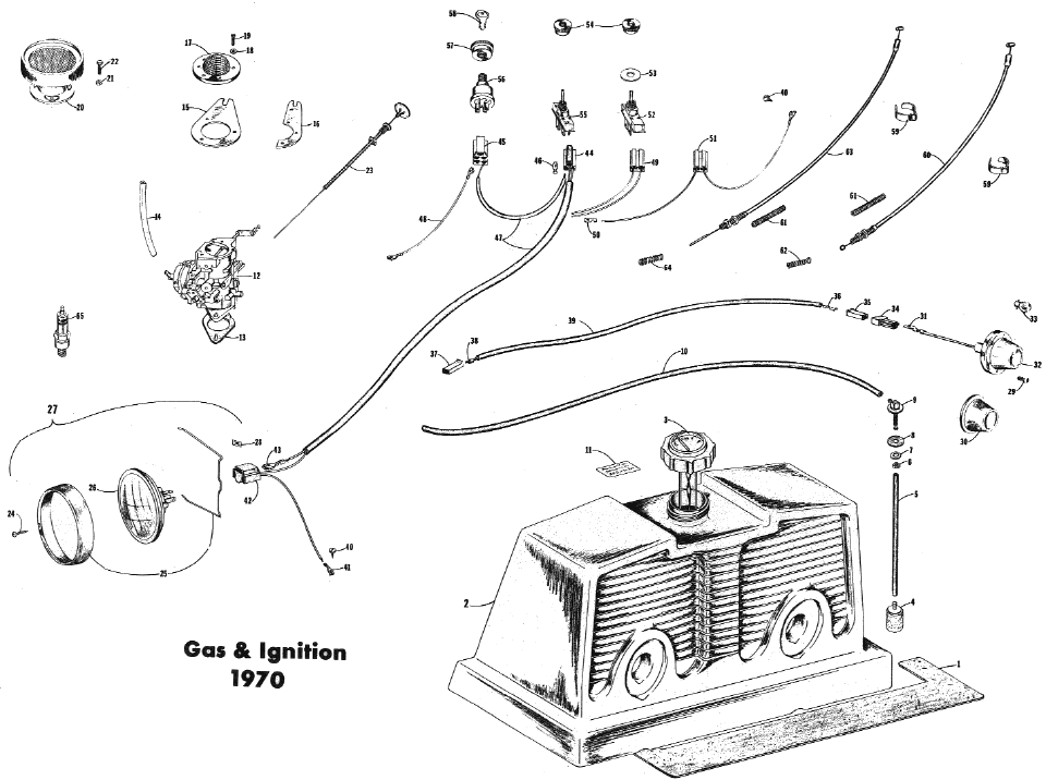 Parts Diagram for Arctic Cat 1970 Panther SNOWMOBILE GAS & IGNITION