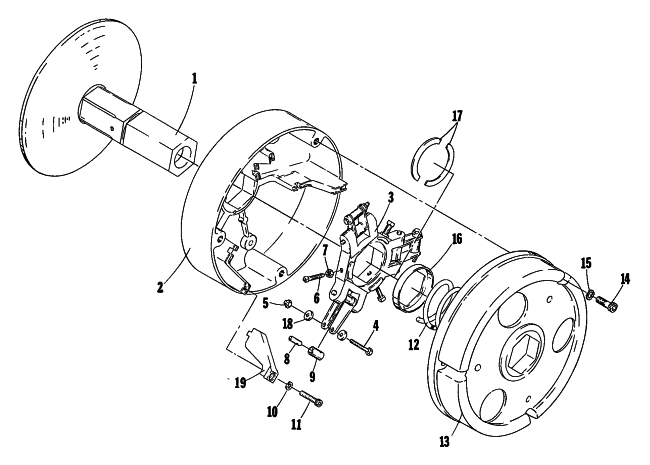 Parts Diagram for Arctic Cat 1980 PANTERA MANUAL START SNOWMOBILE DRIVE CLUTCH