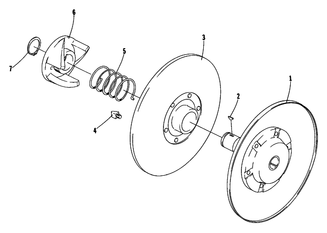 Parts Diagram for Arctic Cat 1980 PANTERA ELECTRIC START SNOWMOBILE DRIVEN CLUTCH