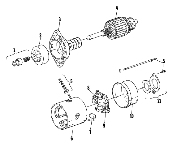 Parts Diagram for Arctic Cat 1980 PANTERA ELECTRIC START SNOWMOBILE ELECTRIC START MOTOR