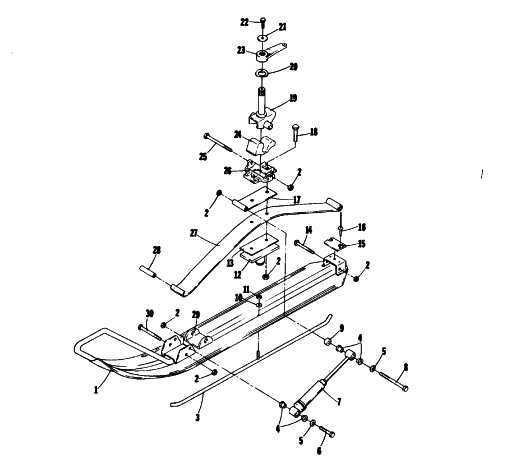 Parts Diagram for Arctic Cat 1976 CROSS COUNTRY CAT SNOWMOBILE SKI