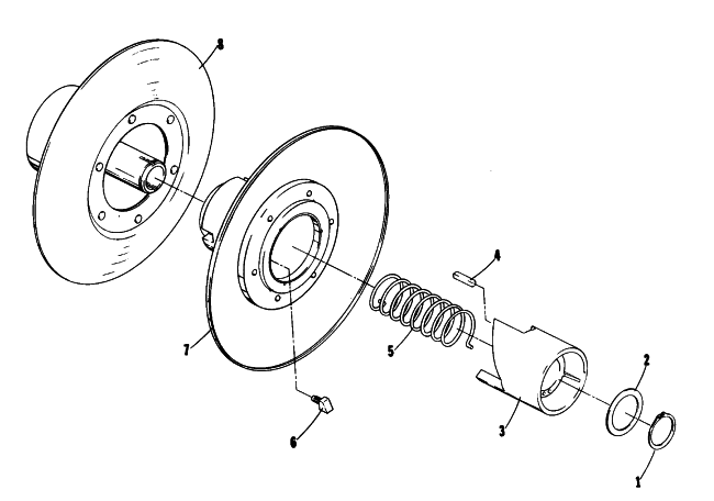 Parts Diagram for Arctic Cat 1976 CROSS COUNTRY CAT SNOWMOBILE DRIVEN CLUTCH