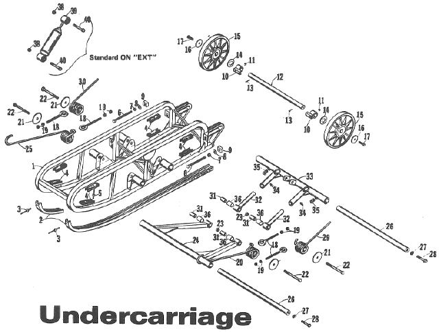 Parts Diagram for Arctic Cat 1971 EXTEXTSpecialKingKat SNOWMOBILE UNDERCARRIAGE