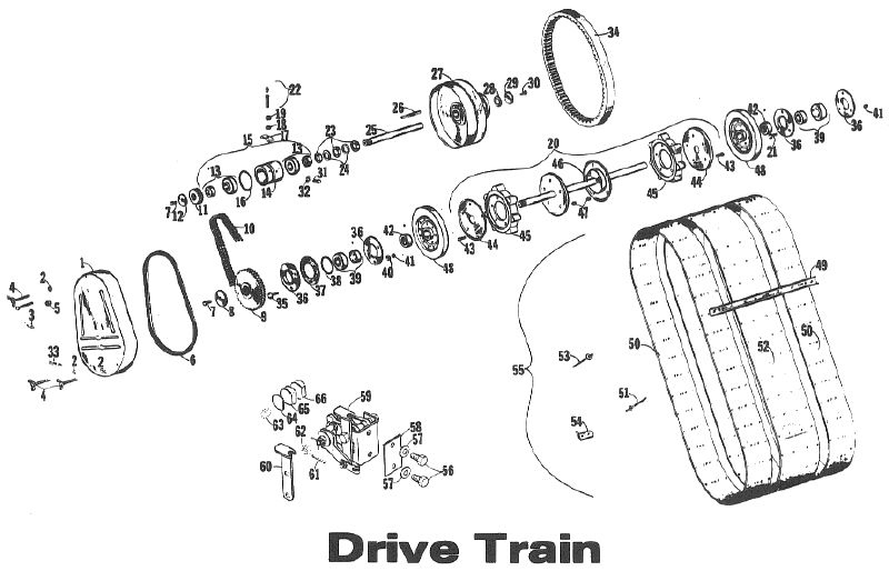 Parts Diagram for Arctic Cat 1971 EXTEXTSpecialKingKat SNOWMOBILE DRIVE TRAIN