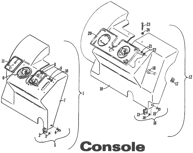 Parts Diagram for Arctic Cat 1971 EXTEXTSpecialKingKat SNOWMOBILE CONSOLE