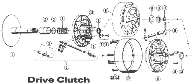 Parts Diagram for Arctic Cat 1971 EXTEXTSpecialKingKat SNOWMOBILE DRIVE CLUTCH (800 A King Kat)