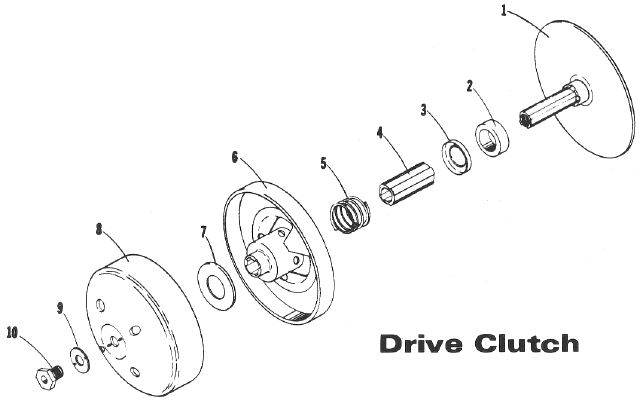 Parts Diagram for Arctic Cat 1972 Cheetah SNOWMOBILE DRIVE CLUTCH 399 CHEETAH