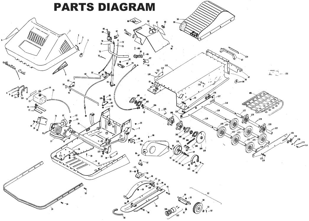 Parts Diagram for Arctic Cat 1972 KittyCat SNOWMOBILE Parts Diagram