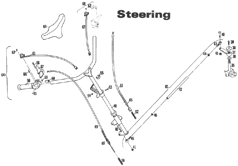 Parts Diagram for Arctic Cat 1972 Panther SNOWMOBILE Steering