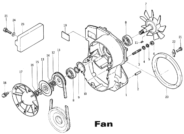 Parts Diagram for Arctic Cat 1972 Panther SNOWMOBILE Fan