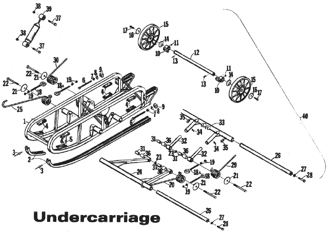 Parts Diagram for Arctic Cat 1972 Puma SNOWMOBILE Undercarriage