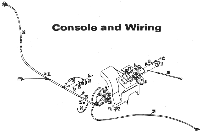 Parts Diagram for Arctic Cat 1972 Puma SNOWMOBILE Console and Wiring