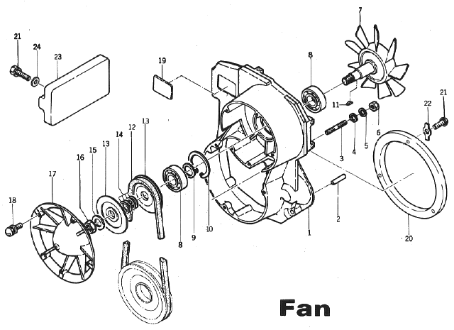 Parts Diagram for Arctic Cat 1972 Puma SNOWMOBILE Fan