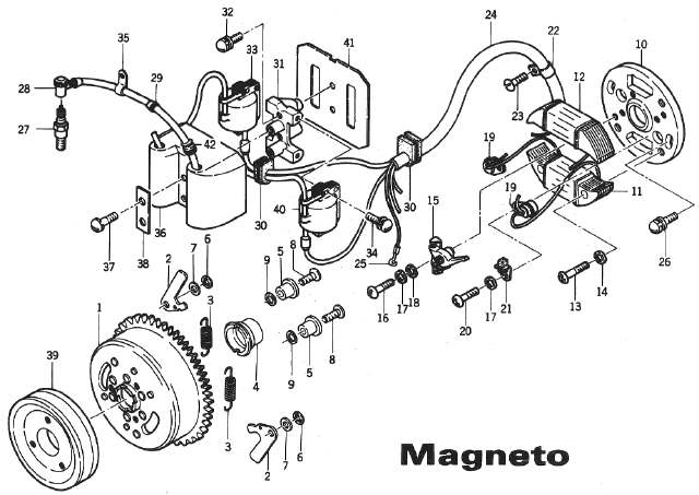 Parts Diagram for Arctic Cat 1972 Puma SNOWMOBILE Magneto