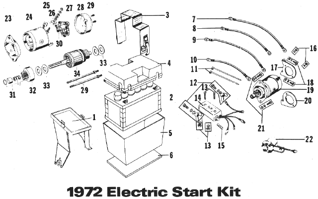 Parts Diagram for Arctic Cat 1972 Puma SNOWMOBILE Electric Start Kit