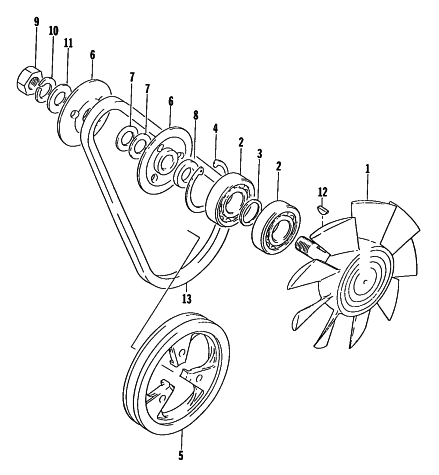 Parts Diagram for Arctic Cat 1979 PANTERA SNOWMOBILE COOLING FAN