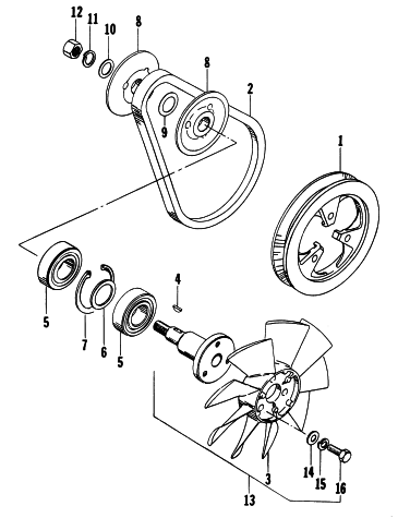 Parts Diagram for Arctic Cat 1998 JAG 340 SNOWMOBILE COOLING FAN