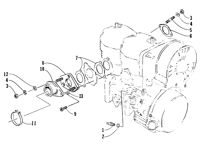 Parts Diagram for Arctic Cat 1996 Z 440 SNOWMOBILE INTAKE ASSEMBLY