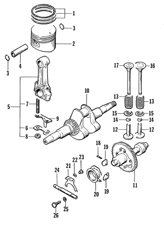 Parts Diagram for Arctic Cat 1993 AC3000GD2 GENERATORS PISTON AND CRANKSHAFT