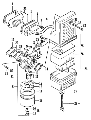 Parts Diagram for Arctic Cat 1993 AC3000GD2 GENERATORS CARBURETOR AND AIR CLEANER