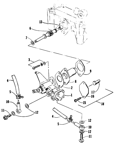 Parts Diagram for Arctic Cat 1995 PUMA DELUXE SNOWMOBILE OIL PUMP