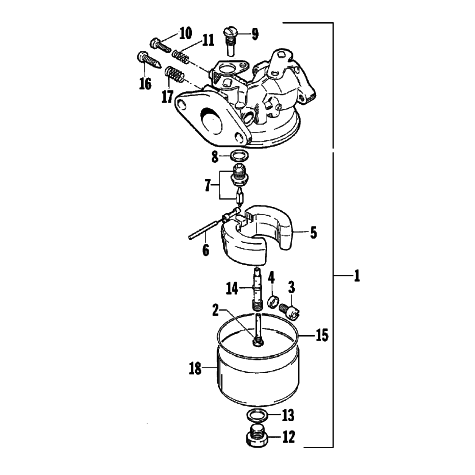 Parts Diagram for Arctic Cat 1998 KITTY CAT SNOWMOBILE CARBURETOR