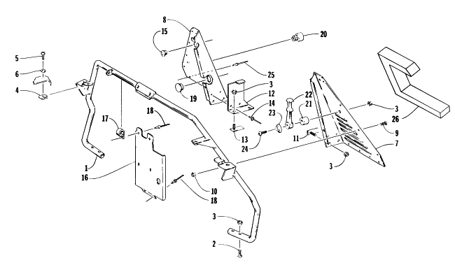 Parts Diagram for Arctic Cat 1996 JAG LIQUID SNOWMOBILE STEERING SUPPORT ASSEMBLY