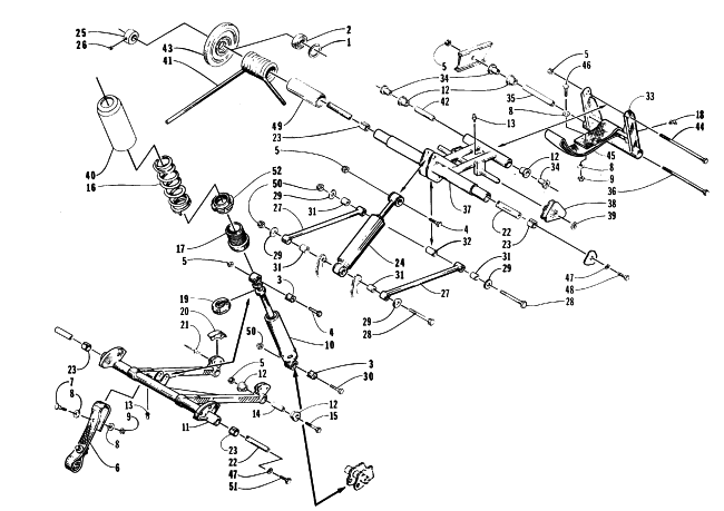 Parts Diagram for Arctic Cat 1996 BEARCAT 550 SNOWMOBILE REAR SUSPENSION ARM ASSEMBLY