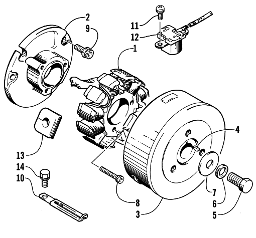 Parts Diagram for Arctic Cat 2001 ZRT 800 SNOWMOBILE MAGNETO