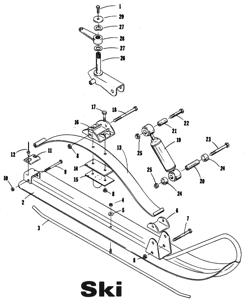 Parts Diagram for Arctic Cat 1973 ElTigre SNOWMOBILE SKI