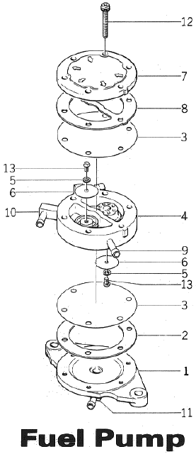 Parts Diagram for Arctic Cat 1973 ElTigre SNOWMOBILE FUEL PUMP