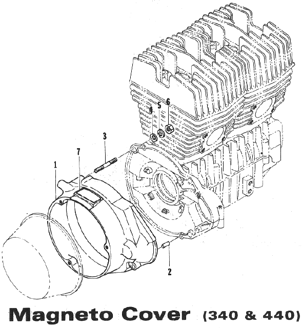 Parts Diagram for Arctic Cat 1973 EXT SNOWMOBILE MAGNETO COVER (340 & 440)