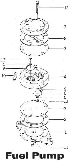 Parts Diagram for Arctic Cat 1973 EXT SNOWMOBILE FUEL PUMP