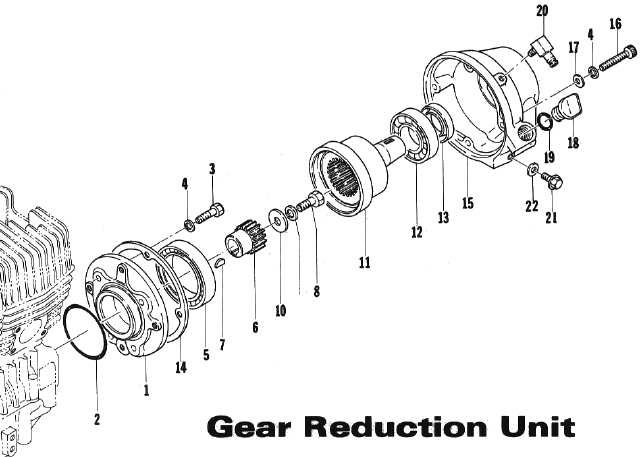 Parts Diagram for Arctic Cat 1973 Formula11 SNOWMOBILE GEAR REDUCTION UNIT