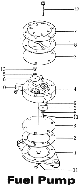 Parts Diagram for Arctic Cat 1973 Formula11 SNOWMOBILE FUEL PUMP