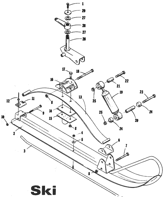 Parts Diagram for Arctic Cat 1973 Panther SNOWMOBILE SKI