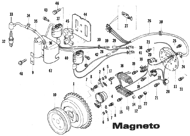Parts Diagram for Arctic Cat 1973 Panther SNOWMOBILE MAGNETO