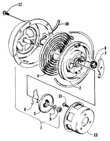 Parts Diagram for Arctic Cat 1994 PUMA DELUXE SNOWMOBILE RECOIL STARTER