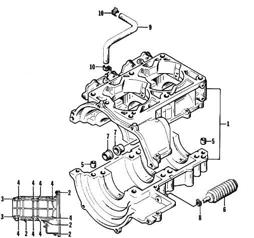 Parts Diagram for Arctic Cat 1996 MONTEGO WATERCRAFT CRANKCASE