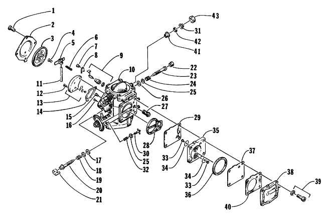 Parts Diagram for Arctic Cat 1996 MONTEGO WATERCRAFT CARBURETOR