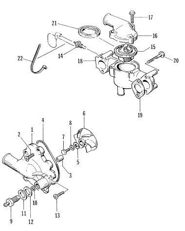 Parts Diagram for Arctic Cat 1996 EXT POWDER SPECIAL SNOWMOBILE WATER PUMP/WATER MANIFOLD