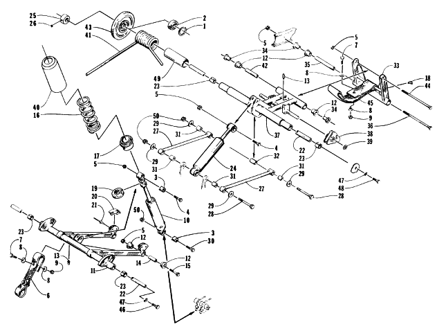 Parts Diagram for Arctic Cat 1995 PROWLER 2-UP SNOWMOBILE REAR SUSPENSION ARM ASSEMBLIES