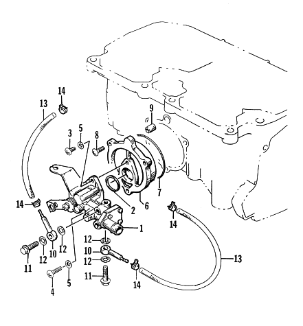 Parts Diagram for Arctic Cat 1995 ZR 700 SNOWMOBILE OIL PUMP